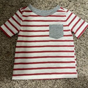 Striped short sleeve shirt with pocket!